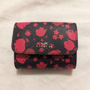 ACCORDION CARD CASE IN PRAIRIE CALICO FLORAL PRINT CANVAS